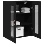 Gabinete Montado en la Pared con Puertas de Vidrio Roble Negro 69,5x34x90 cm | Foro24.es | Tu tienda online para hogar, jardín y más Foro24.es
