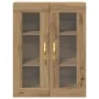 Armario de pared de con puertas de vidrio roble artesanal 69,5x34x90 cm | Foro24.es | Tu tienda online para hogar, jardín y más Foro24.es