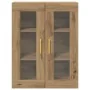 Armario de pared con puertas de vidrio en roble artesano 69,5x34x90 cm von , Sideboards - Ref: Foro24-862166, Preis: 100,07 €...