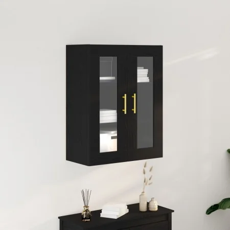 Cabinet montado en la pared de con puertas de vidrio en roble negro 69,5x34x90 cm | Foro24.es | Tu tienda online para hogar, jardín y más Foro24.es