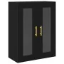 Cabinet montado en la pared de con puertas de vidrio en roble negro 69,5x34x90 cm | Foro24.es | Tu tienda online para hogar, jardín y más Foro24.es