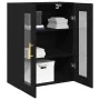 Cabinet montado en la pared de con puertas de vidrio en roble negro 69,5x34x90 cm | Foro24.es | Tu tienda online para hogar, jardín y más Foro24.es