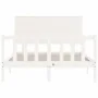 Estructura de cama con cabecero madera maciza blanco 140x190 cm de vidaXL, Camas y somieres - Ref: Foro24-3193382, Precio: 15...