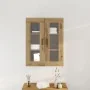 Gabinete Suspendido con Puertas de Vidrio Roble Artesanal 69.5x34x90 cm | Foro24.es | Tu tienda online para hogar, jardín y más Foro24.es