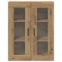 Gabinete Suspendido con Puertas de Vidrio Roble Artesanal 69.5x34x90 cm | Foro24.es | Tu tienda online para hogar, jardín y más Foro24.es