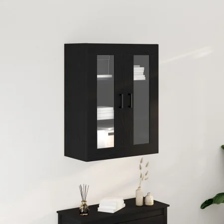 Gabinete Montado en la Pared con Puertas de Vidrio Roble Negro 69.5x34x90 cm | Foro24.es | Tu tienda online para hogar, jardín y más Foro24.es