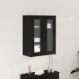 Gabinete Montado en la Pared con Puertas de Vidrio Roble Negro 69.5x34x90 cm | Foro24.es | Tu tienda online para hogar, jardín y más Foro24.es