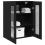 Gabinete Montado en la Pared con Puertas de Vidrio Roble Negro 69.5x34x90 cm | Foro24.es | Tu tienda online para hogar, jardín y más Foro24.es