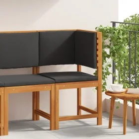 Silla de Jardín Esquinera con Cojines de Madera Sólida de Acacia de , Sofás modulares de exterior - Ref: Foro24-4107159, Prec...