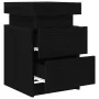 Cabinet de Noche con Luces LED 2 pcs Negro Roble 35x39x55 cm by , Nightstands - Ref: Foro24-862179, Price: 140,01 €, Discount...