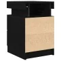 Cabinet de Noche con Luces LED 2 pcs Negro Roble 35x39x55 cm by , Nightstands - Ref: Foro24-862179, Price: 140,01 €, Discount...