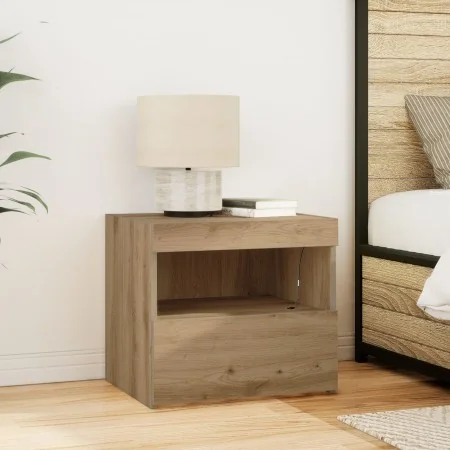 Mesa de Noche con Luces LED en Roble Artesanal 50x40x45 cm | Foro24.es | Tu tienda online para hogar, jardín y más Foro24.es