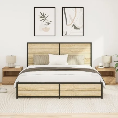 Cajones de Noche con Luces LED 2 pcs Roble Artesanal 50x40x45 cm | Foro24.es | Tu tienda online para hogar, jardín y más Foro24.es