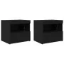 Cajones de Noche con Luces LED 2 pcs Negro Roble 50x40x45 cm | Foro24.es | Tu tienda online para hogar, jardín y más Foro24.es