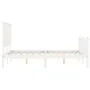 Estructura de cama con cabecero madera maciza blanco 140x190 cm de vidaXL, Camas y somieres - Ref: Foro24-3193382, Precio: 15...