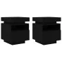 Gabinete de Noche con Luces LED 2 pcs Negro Roble 40x39x48.5 cm von , Nachttische - Ref: Foro24-862187, Preis: 132,39 €, Raba...