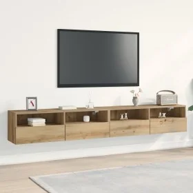 Gabinetes de TV 2 pcs de roble artesanal