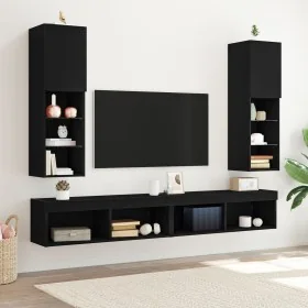 Comprar Gabinete de TV LED 2 pcs Negro Roble