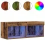 Mueble de pared para TV con luces LED de madera envejecida 80x30x30 cm von , TV-Möbel - Ref: Foro24-862200, Preis: 49,39 €, R...