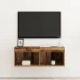 Mueble de pared para TV con luces LED de madera envejecida 80x30x30 cm von , TV-Möbel - Ref: Foro24-862200, Preis: 49,39 €, R...