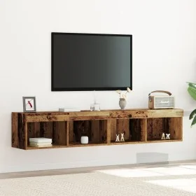 Gabinetes de pared para TV con luces LED 2 pcs