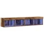 Gabinetes de pared para TV con luces LED 2 pcs Madera vieja 80x30x30 cm | Foro24.es | Tu tienda online para hogar, jardín y más Foro24.es