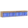 Gabinetes para TV de con luces LED 2 piezas en roble artesanal 80x30x30 cm | Foro24.es | Tu tienda online para hogar, jardín y más Foro24.es