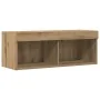Gabinetes para TV de con luces LED 2 piezas en roble artesanal 80x30x30 cm | Foro24.es | Tu tienda online para hogar, jardín y más Foro24.es