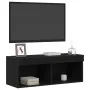 Mueble de TV de pared con luces LED Roble negro 80x30x30 cm | Foro24.es | Tu tienda online para hogar, jardín y más Foro24.es