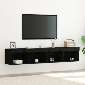 Muebles para TV con luces LED 2 pcs Roble Negro 80x30x30 cm de , Muebles TV - Ref: Foro24-862205, Precio: 75,69 €, Descuento:...