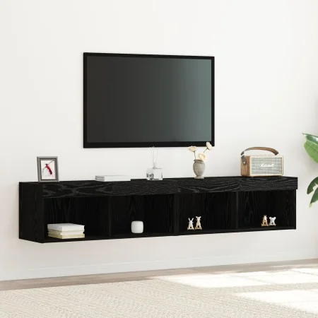 Muebles para TV con luces LED 2 pcs Roble Negro 80x30x30 cm von , TV-Möbel - Ref: Foro24-862205, Preis: 75,69 €, Rabatt: -5%%
