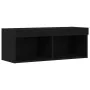 Mueble de TV de pared con luces LED Roble negro 80x30x30 cm | Foro24.es | Tu tienda online para hogar, jardín y más Foro24.es