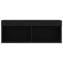 Mueble de TV de pared con luces LED Roble negro 80x30x30 cm | Foro24.es | Tu tienda online para hogar, jardín y más Foro24.es