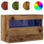 Mueble de TV de pared con luces LED Madera vieja 60x30x40 cm | Foro24.es | Tu tienda online para hogar, jardín y más Foro24.es