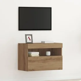 módulo de TV con luces LED Roble Artesano
