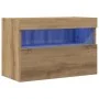 módulo de TV con luces LED Roble Artesano 60x30x40 cm | Foro24.es | Tu tienda online para hogar, jardín y más Foro24.es