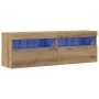 Gabinetes de TV con luces LED 2 pcs Roble artesanal 60x30x40 cm | Foro24.es | Tu tienda online para hogar, jardín y más Foro24.es