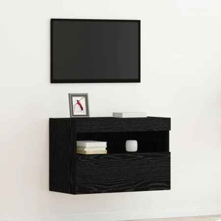 Mueble para TV con luces LED Negro Roble 60x30x40 cm | Foro24.es | Tu tienda online para hogar, jardín y más Foro24.es