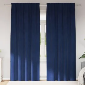 Cortinas Blackout de con cinta superior 2 piezas de terciopelo azul oscuro de , Cortinas y visillos - Ref: Foro24-4107200, Pr...