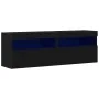 Gabinetes de pared para TV con luces LED 2 pcs Roble Negro 60x30x40 cm | Foro24.es | Tu tienda online para hogar, jardín y más Foro24.es