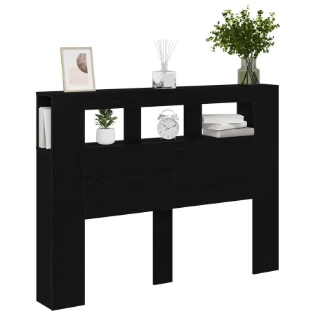 Cabecero LED Negro Roble 140x18,5x40 cm Madera elaborada by , Headboards and footboards - Ref: Foro24-862212, Price: 101,63 €...