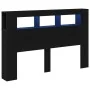 Cabecero LED Negro Roble 160x18,5x45 cm Madera elaborada von , Kopf- und Fußteile - Ref: Foro24-862213, Preis: 108,51 €, Raba...