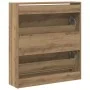 Zapatero con cajón desplegable estilo roble ahumado 80x21x87,5 cm | Foro24.es | Tu tienda online para hogar, jardín y más Foro24.es