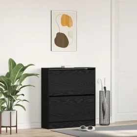 Zapatero con cajón flip Negro Roble 80x21x87,5 cm by , Shoe racks and shoe organizers - Ref: Foro24-862216, Price: 88,25 €, D...