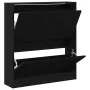 Zapatero con cajón flip Negro Roble 80x21x87,5 cm by , Shoe racks and shoe organizers - Ref: Foro24-862216, Price: 88,25 €, D...