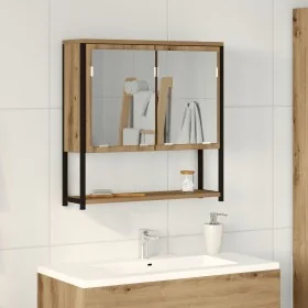 Armario Espejo de Baño Roble Artesanal 60x16x60 cm Madera Elaborada de , Tocadores de baño - Ref: Foro24-862224, Precio: 55,4...