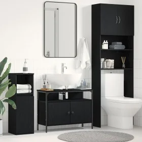 Comprar Mueble de baño Negro Roble 80x30x60 cm