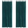 Cortinas Opacas con Lazos de Colgado 2 pcs Verde Oscuro Terciopelo | Foro24.es | Tu tienda online para hogar, jardín y más Foro24.es