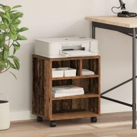 Soporte para Impresora con Ruedas Madera Vieja