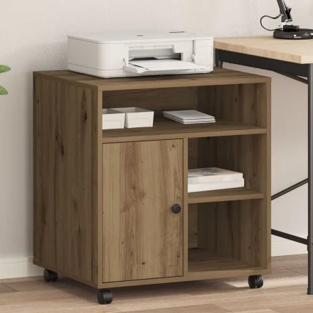 Soporte para impresora con ruedas Roble Artisan 60x50x67 cm by , Printer supports - Ref: Foro24-862283, Price: 95,26 €, Disco...
